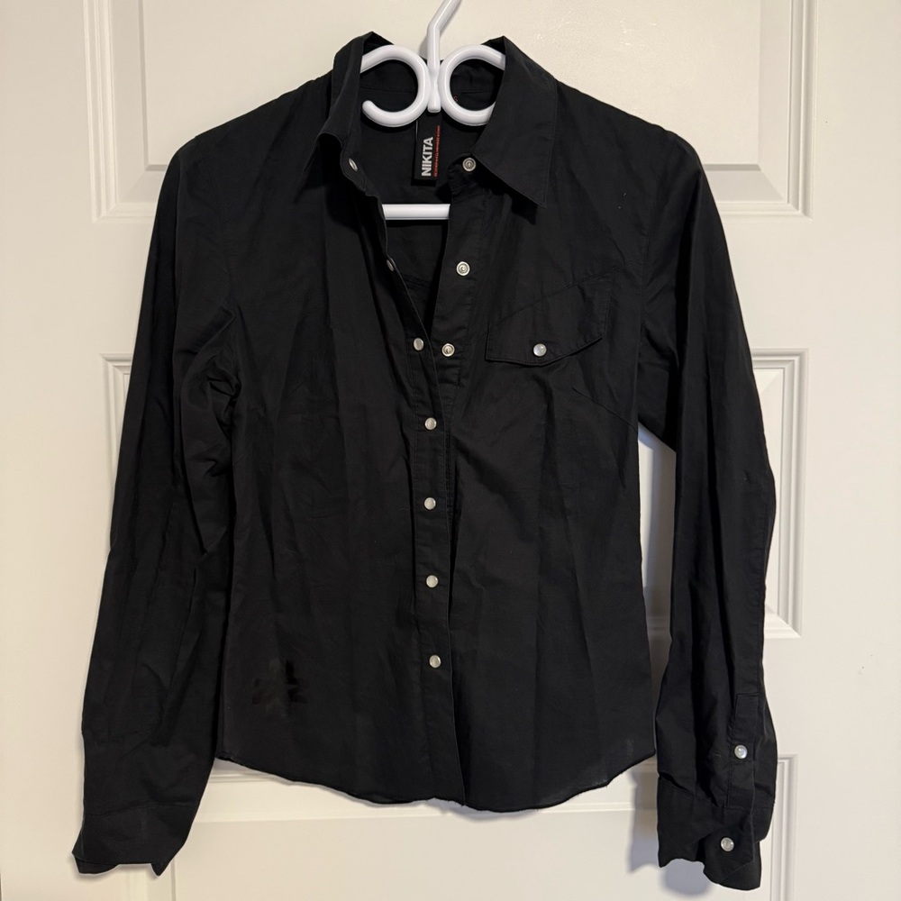 Vintage Nikita Black Button-Up Shirt